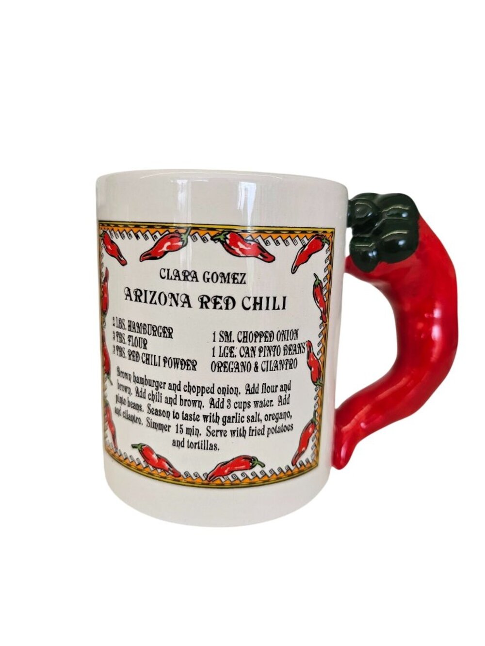 Chili Pepper Handle Mug With Arizona Clara Gomez Red Chili Recipe Ceramic